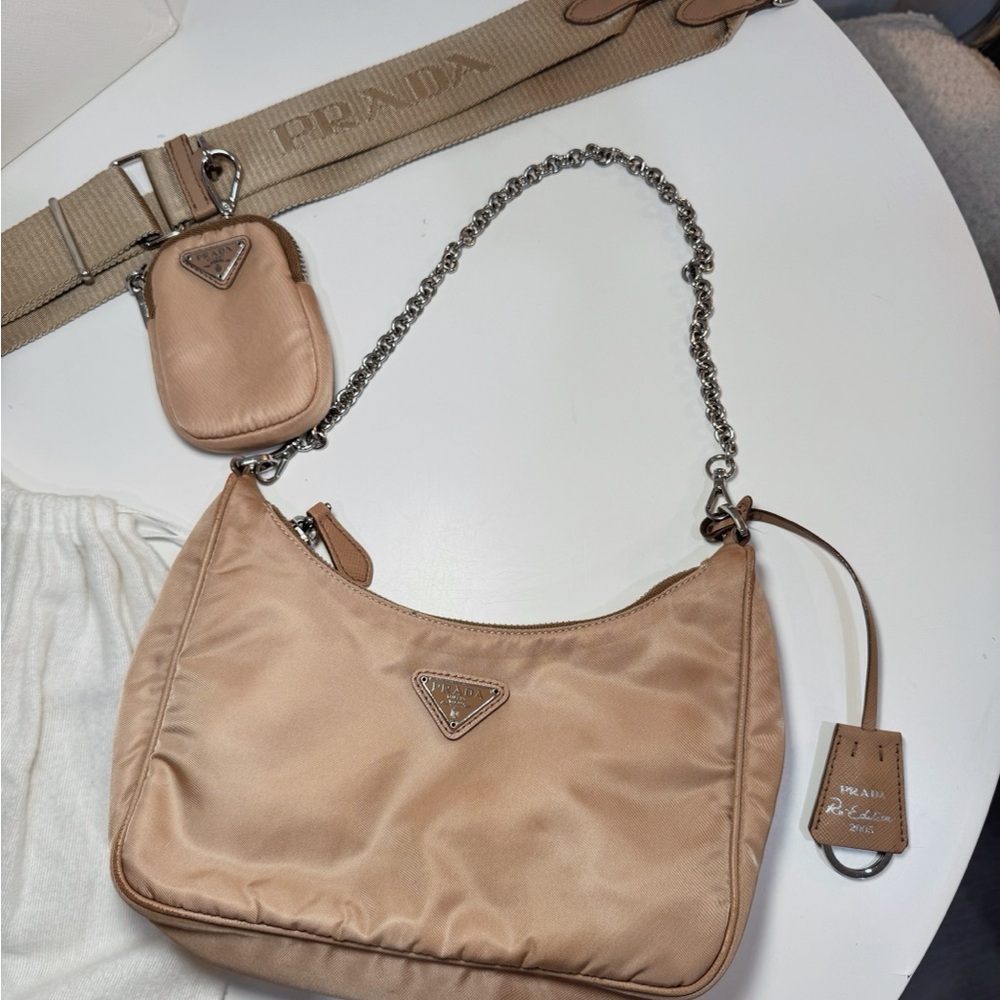 Prada Re-edition 2005 Nylon Bag NUDE - Picture 14 of 16